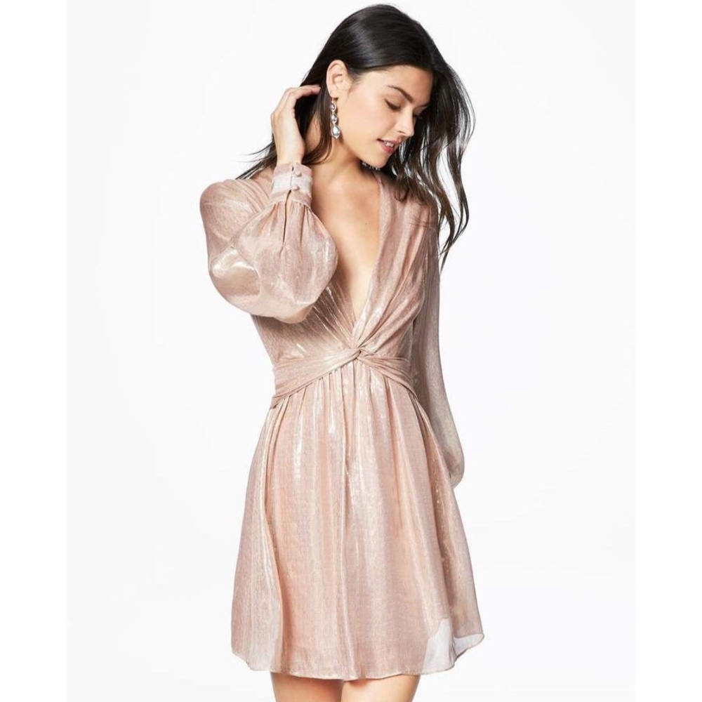 Ramy Brook Elise blush metallic mini dress 4